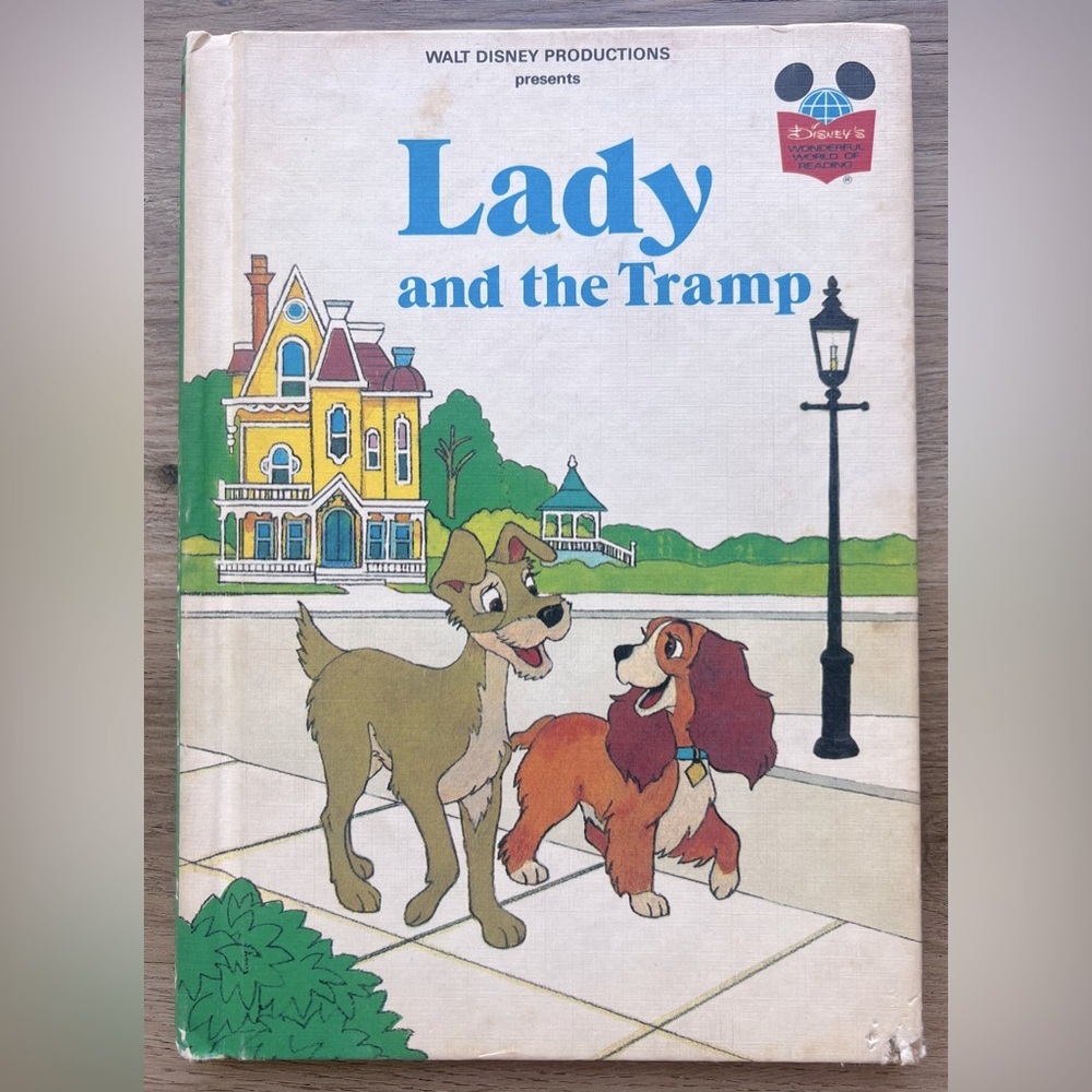 Vintage Walt Disney’s Book Club Edition Lady and the Tramp Book, 1981
